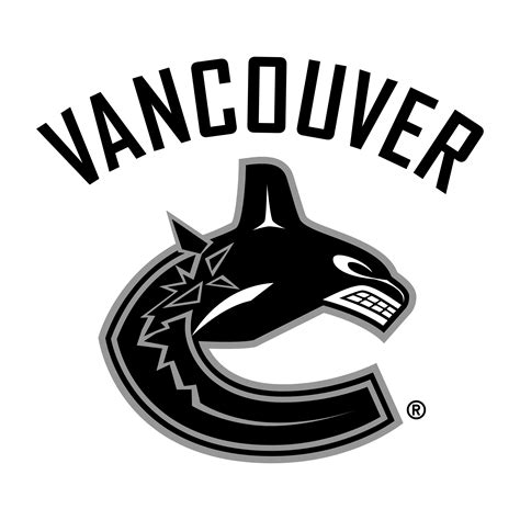 canucks logo black and white